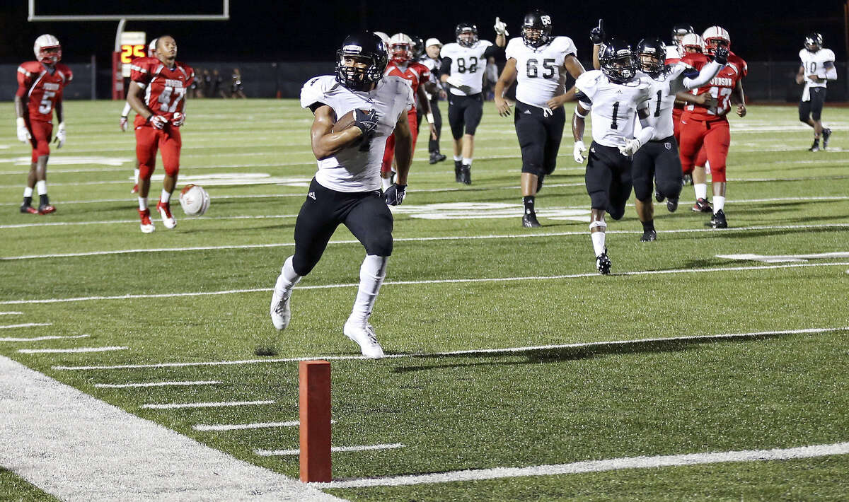 Steele's Justin Stockton sprints toward the end zone in the second half. He rushed for 213 yards and five TDs against Judson.