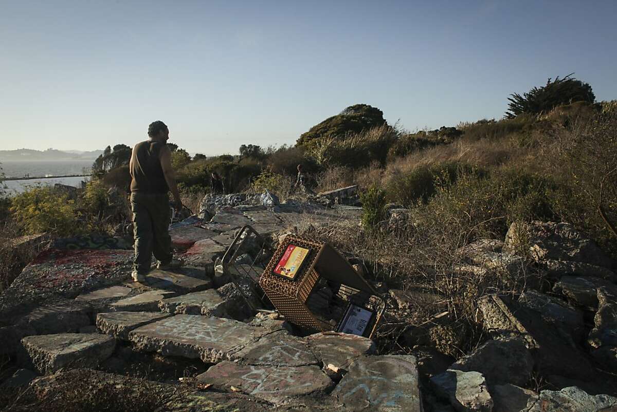 Micheal Wilson, a three year resident of the Albany Bulb takes a stroll on September 9th 2013. Wilson was born on the streets of San Francisco and has been homeless his whole life. Albany will soon enforce a anti-camping law in the park where 60 - 70 currently reside.