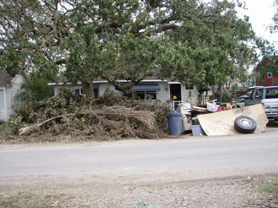 Debris piles up in Clear Lake Shores. Photo: Karen Heck
