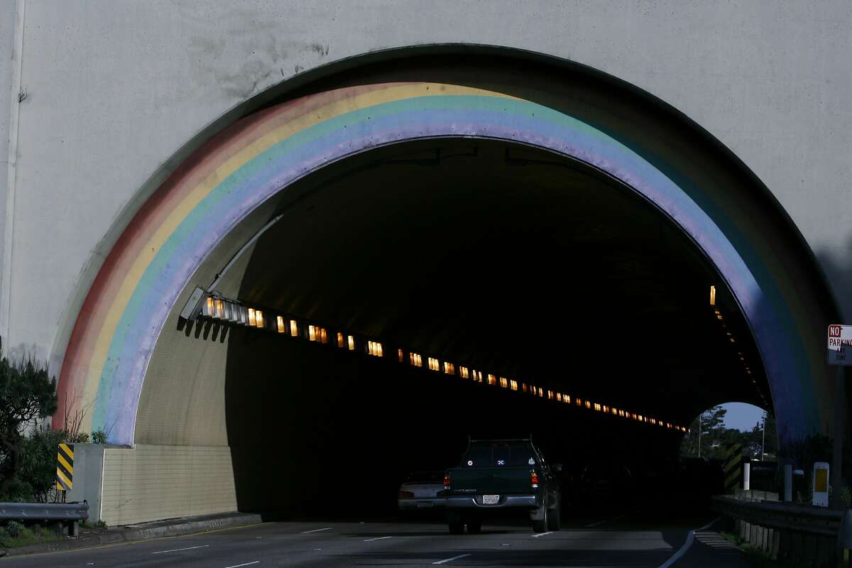 Photo taken of the rainbow on the south end of the Waldo Tunnel on highway 101 in Sausalito, Calif., on Thursday, February 19, 2009.