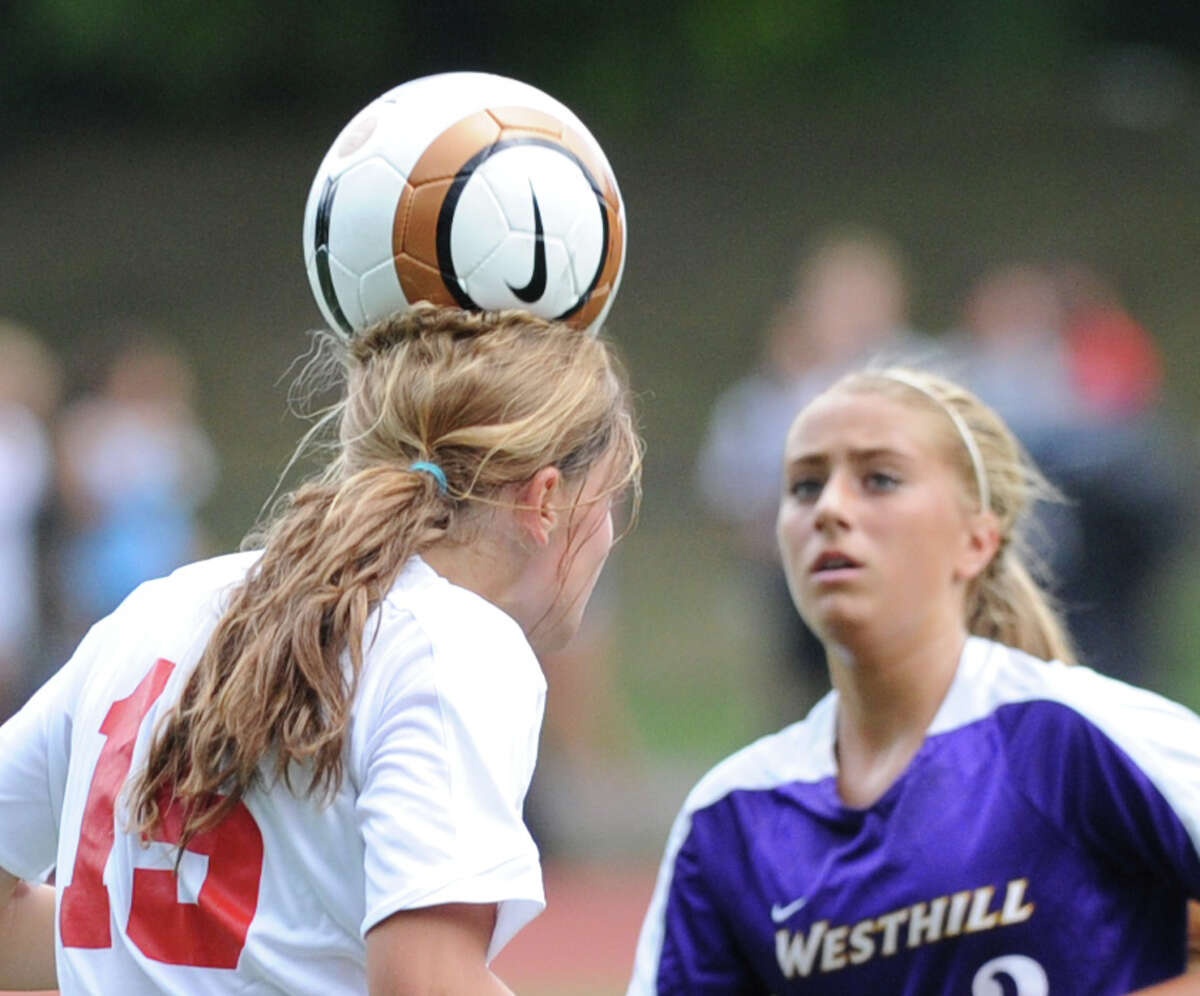 Girls varsity soccer match between Greenwich High School and Westhill High School at Greenwich, Friday, Sept. 13, 2013. Westhill defeated Greenwich, 1-0, on a goal by Jess Laszlo.