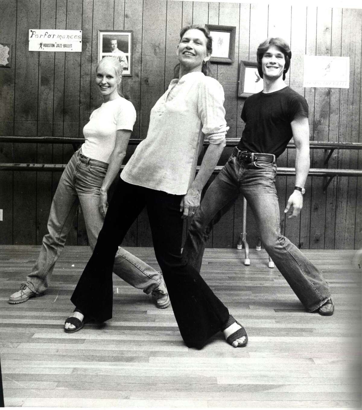 Patsy Swayze, center, taught her son Patrick Swayze and his wife Lisa Haapaniemi (aka Niemi) to dance at her studio in Houston. The three are shown in a 1978 photo.