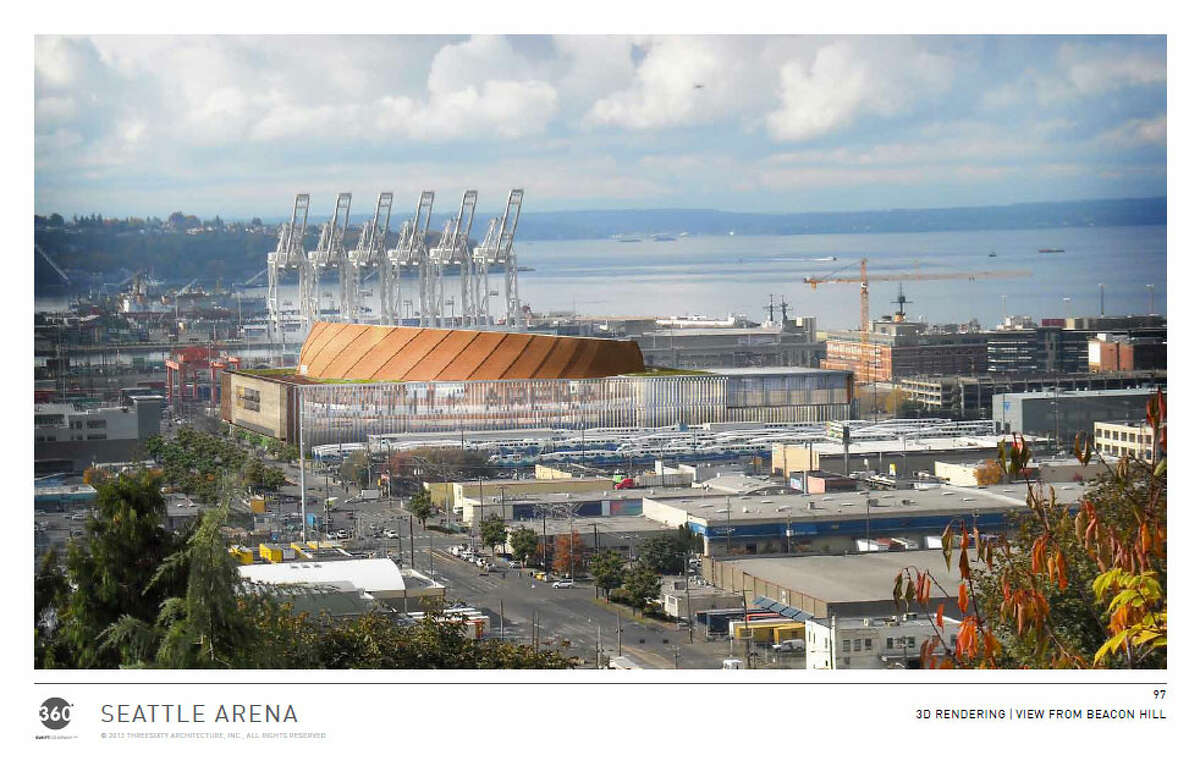 View of the proposed arena looking due west from the top of Beacon Hill.