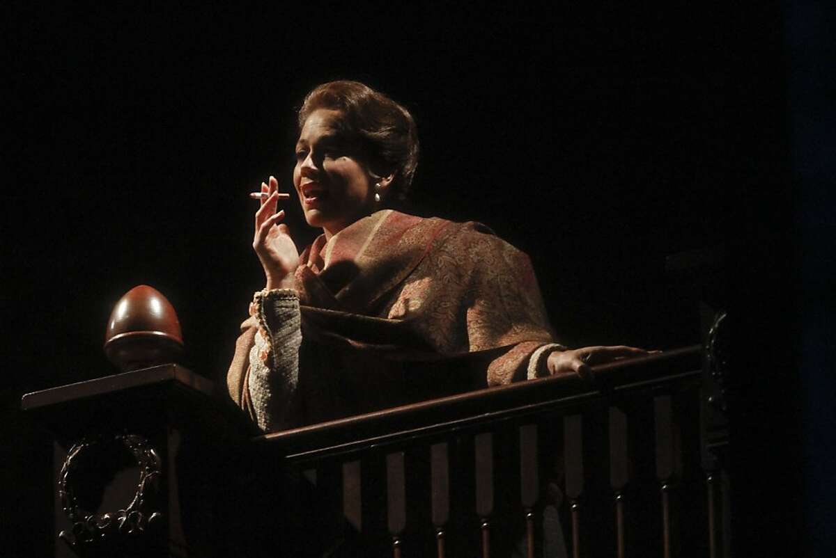 Elizabeth Futral performs during the dress rehearsal of San Francisco Opera's Dolores Claiborne at the theWar Memorial Opera House in San Francisco, Calif. on Sunday, Sept 15, 2013.