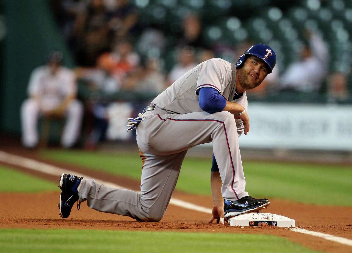 The Rangers' Lance Berkman is a career .293 hitter with 366 home runs and 1,234 RBIs.