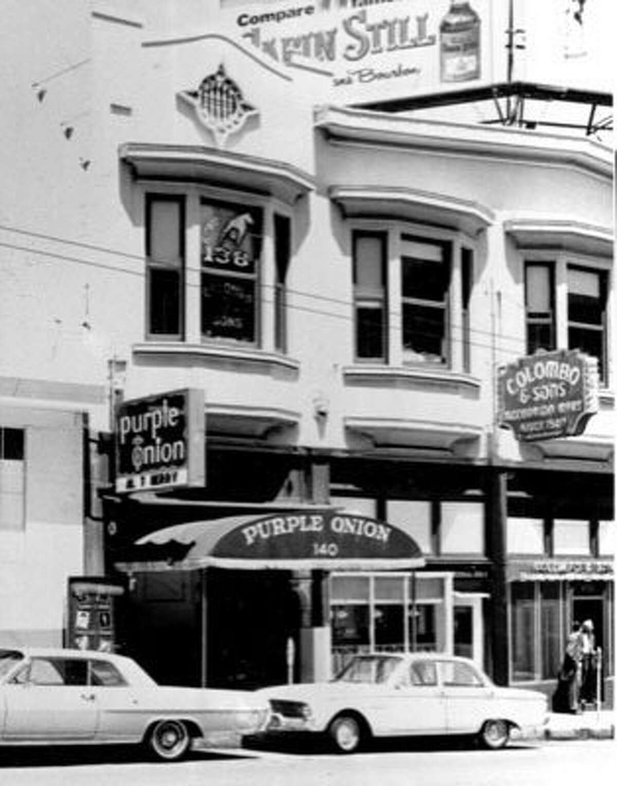 The Purple Onion circa 1960's. photo from the SF Library Blair Butler onstage at the reopened Purple Onion.