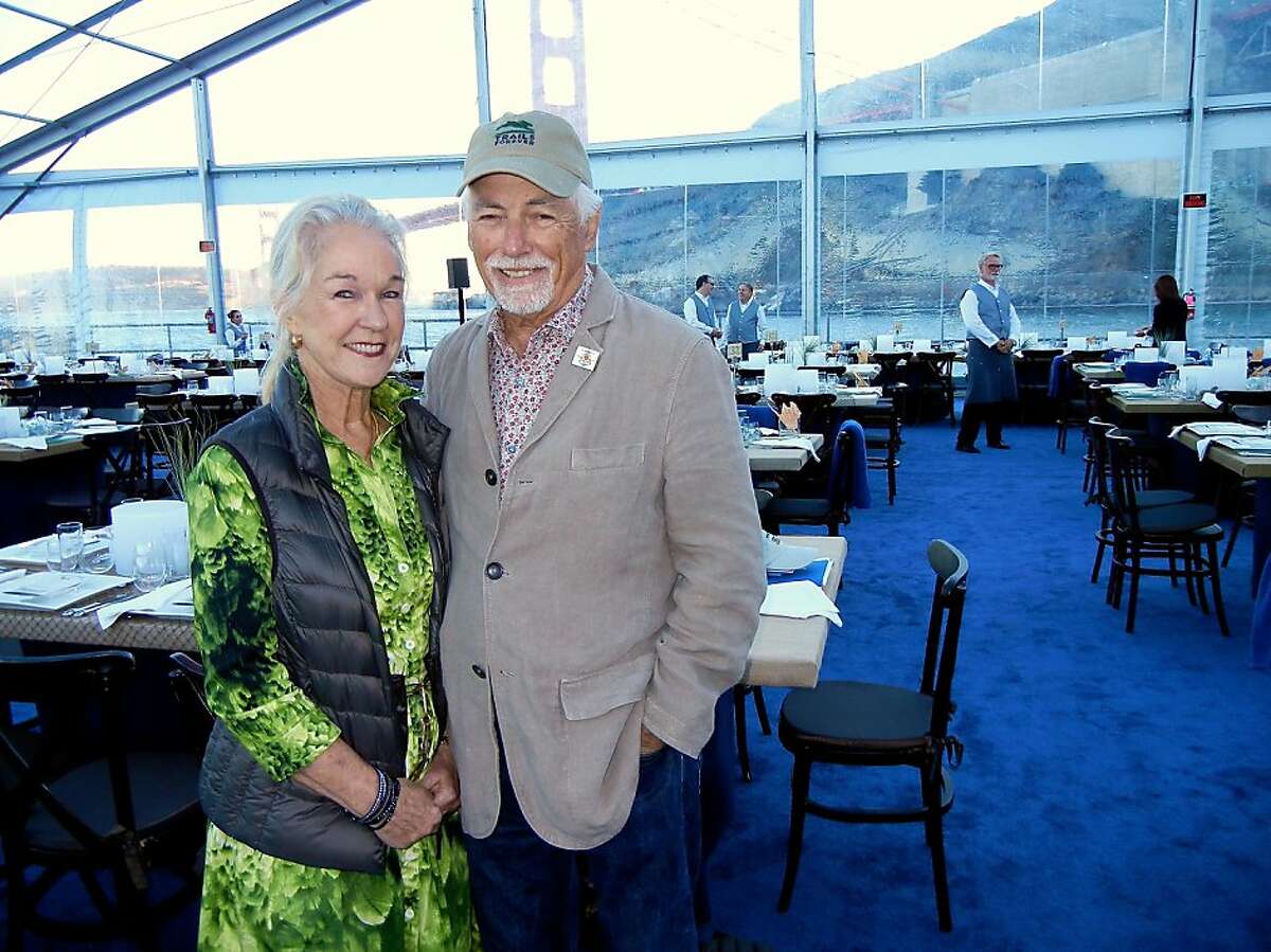Susie Tompkins Buell and her husband, Golden Gate National Parks Conservancy Board Chairman Mark Buell at the Trails Forever Dinner in Sausalito at Fort Baker. Sept. 2013. By Catherine Bigelow