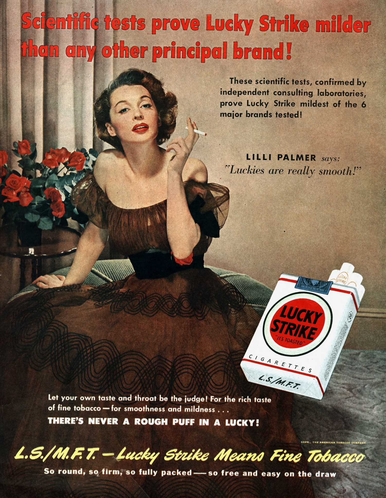 Vintage 1940s Lucky Strike Cigarettes Ad