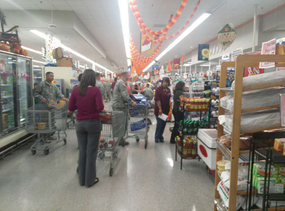 Many shoppers at Ft. Sam Houston seemed to continue normal buying habits rather than stockpiling goods.