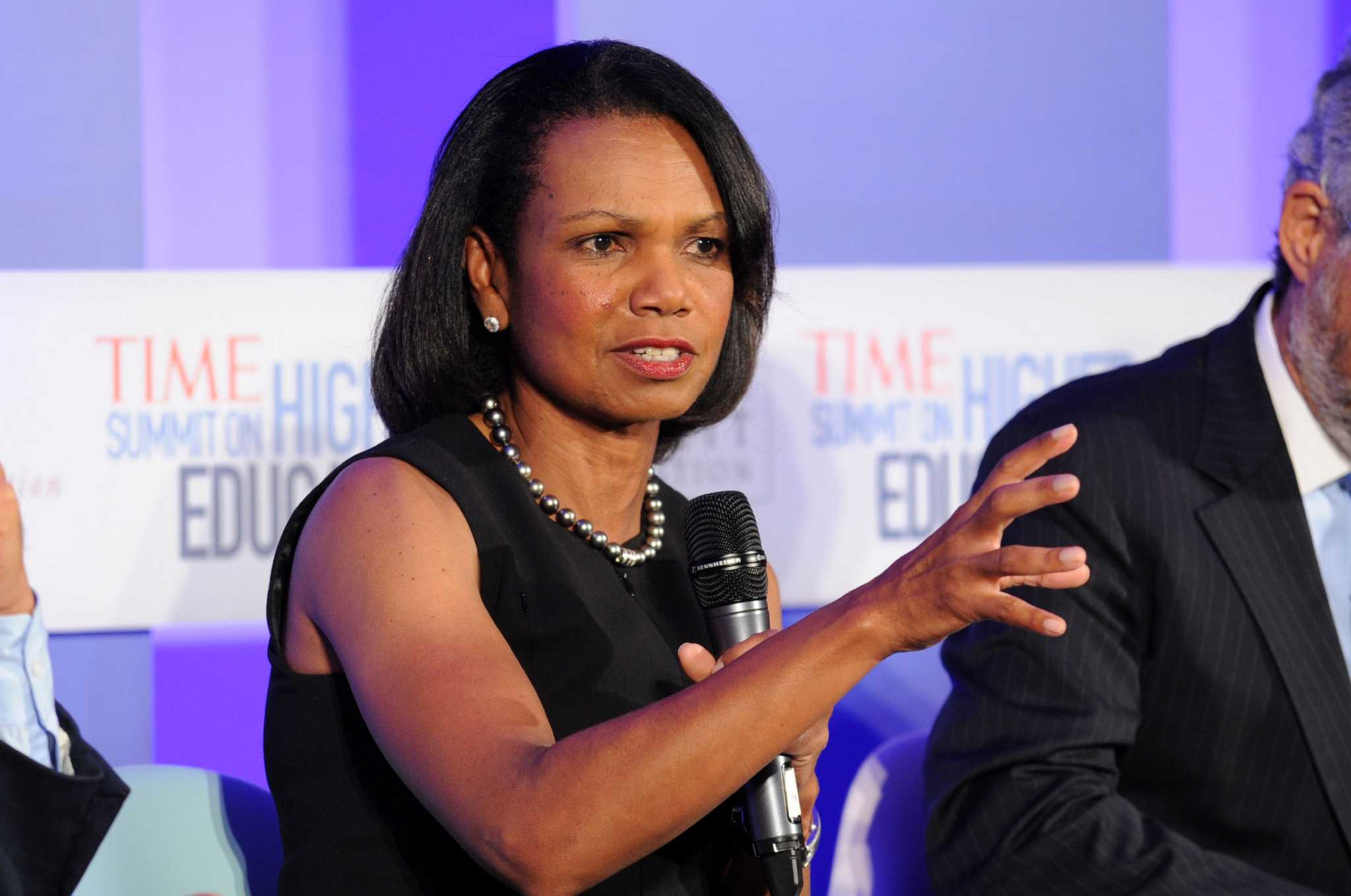 Texans get inspirational message from Condoleezza Rice.