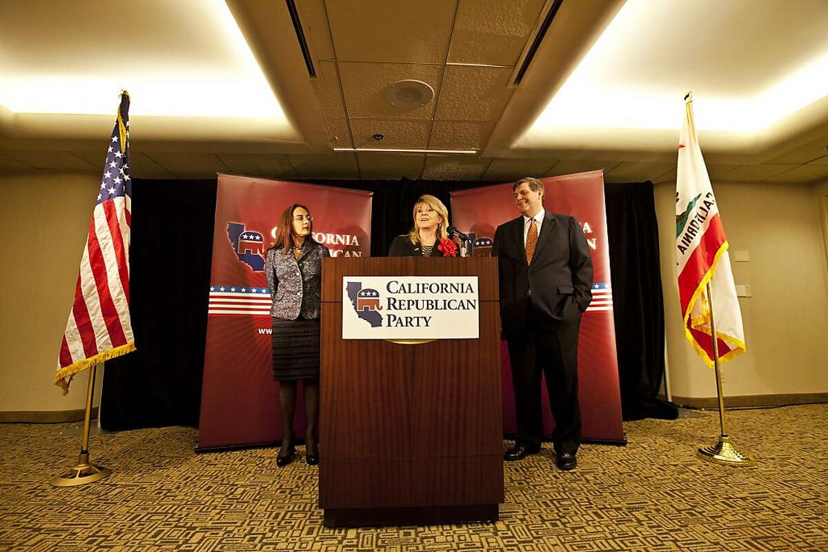 Press conference with the leaders of the California Republican Party at the Anaheim Hilton, Jim Brulte is on the right.