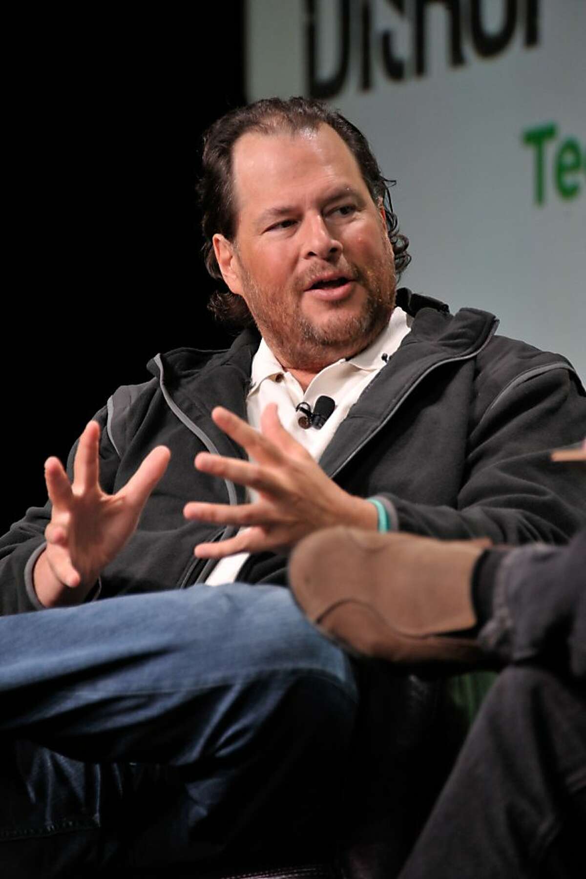 SAN FRANCISCO, CA - SEPTEMBER 10: Mark Benioff of Salesforce.com attends Day 2 of TechCrunch Disrupt SF 2013 at San Francisco Design Center on September 10, 2013 in San Francisco, California. (Photo by Steve Jennings/Getty Images for TechCrunch)
