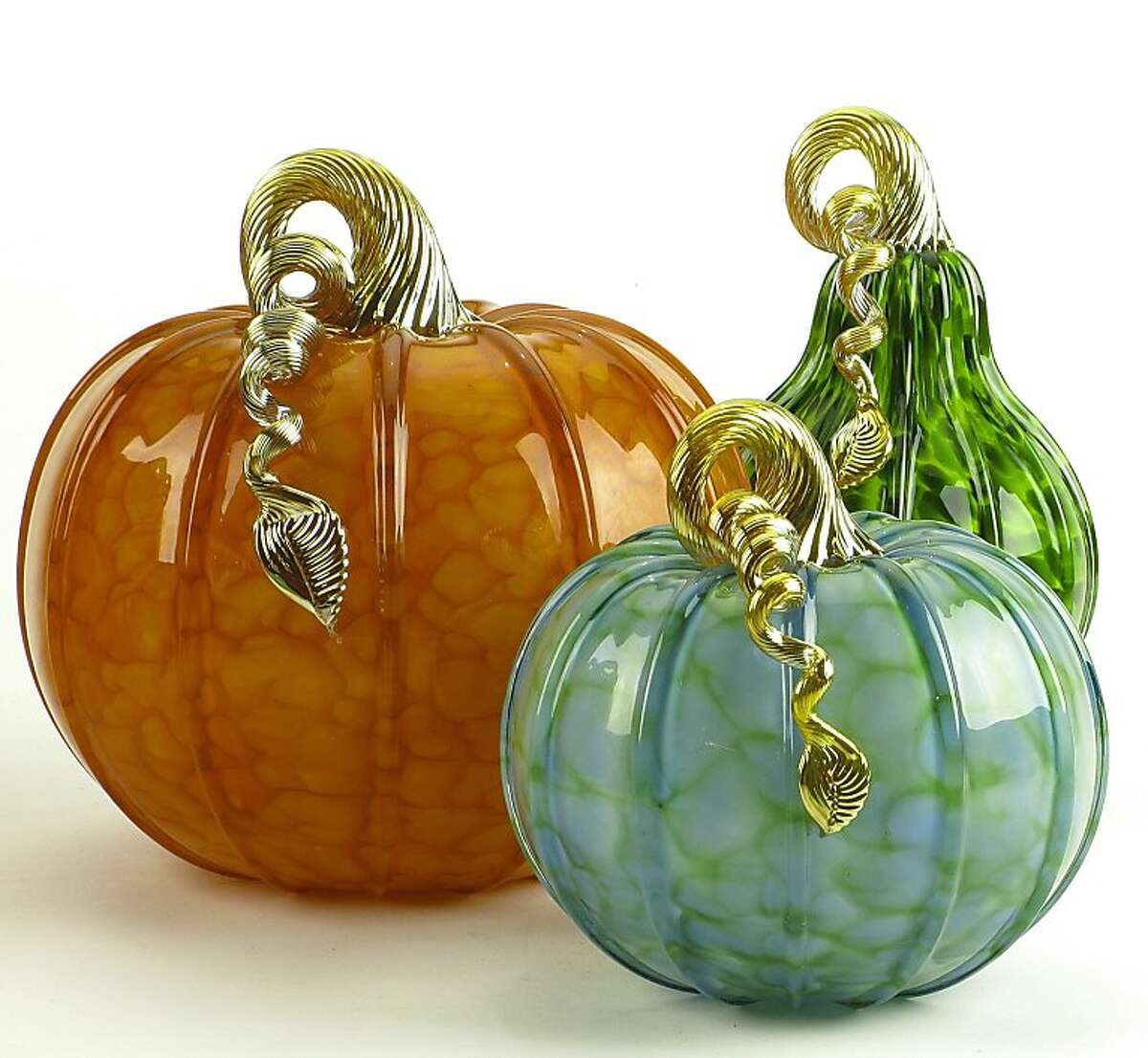 Glass pumpkins from Cohn-Stone Studios in Richmond.