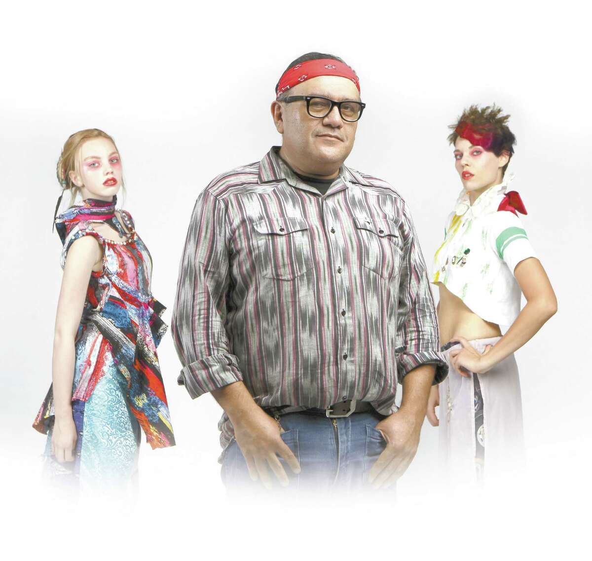 Designer Agosto Cuellar uses “upcycled” vintage looks to create his San Antoyko collection, which will be shown Saturday at the “Runway en la Calle” fashion show.