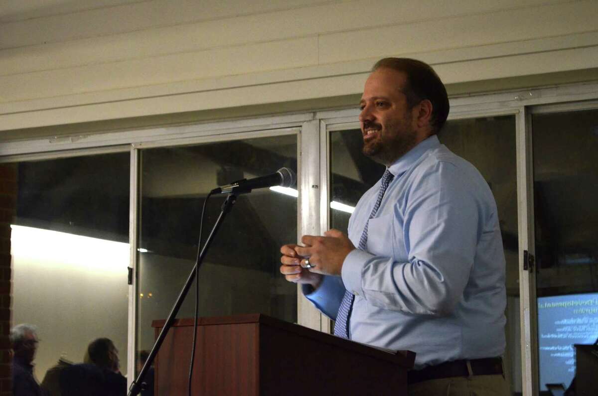 Paul Ribiero, director of guidance at Darien High School, presented the new counselor curriculum to the Board of Education at 35 Leroy Ave., in Darien, Conn.