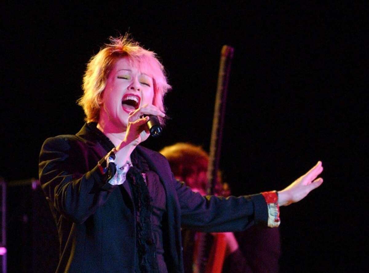 Cyndi Lauper, a longtime Stamford residents, performs in Norwalk in 2003.