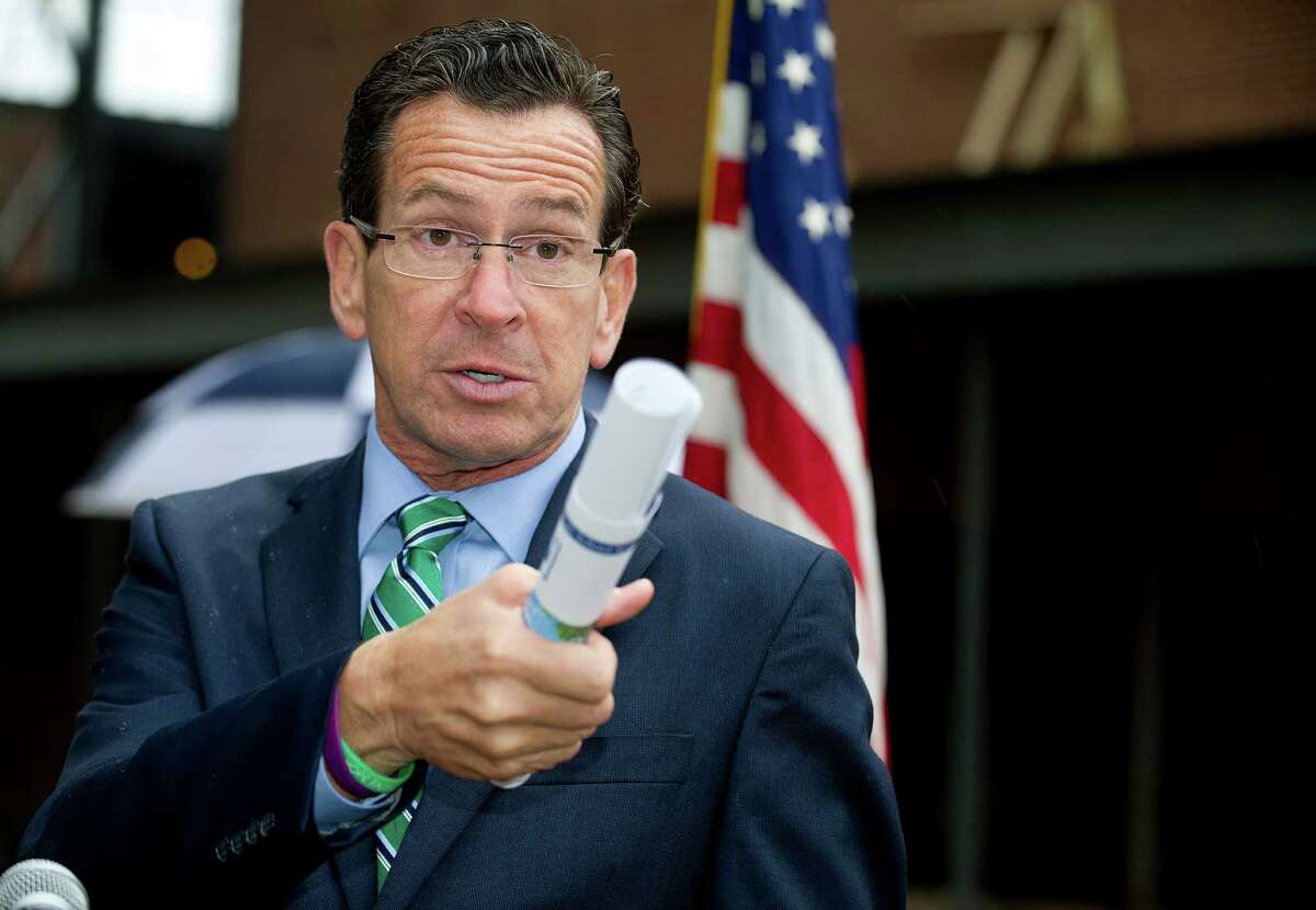 Gov. Dannel Malloy speaks during a groundbreaking ceremony at Wright Technical High School in Stamford, Conn., on Thursday, October 10, 2013.