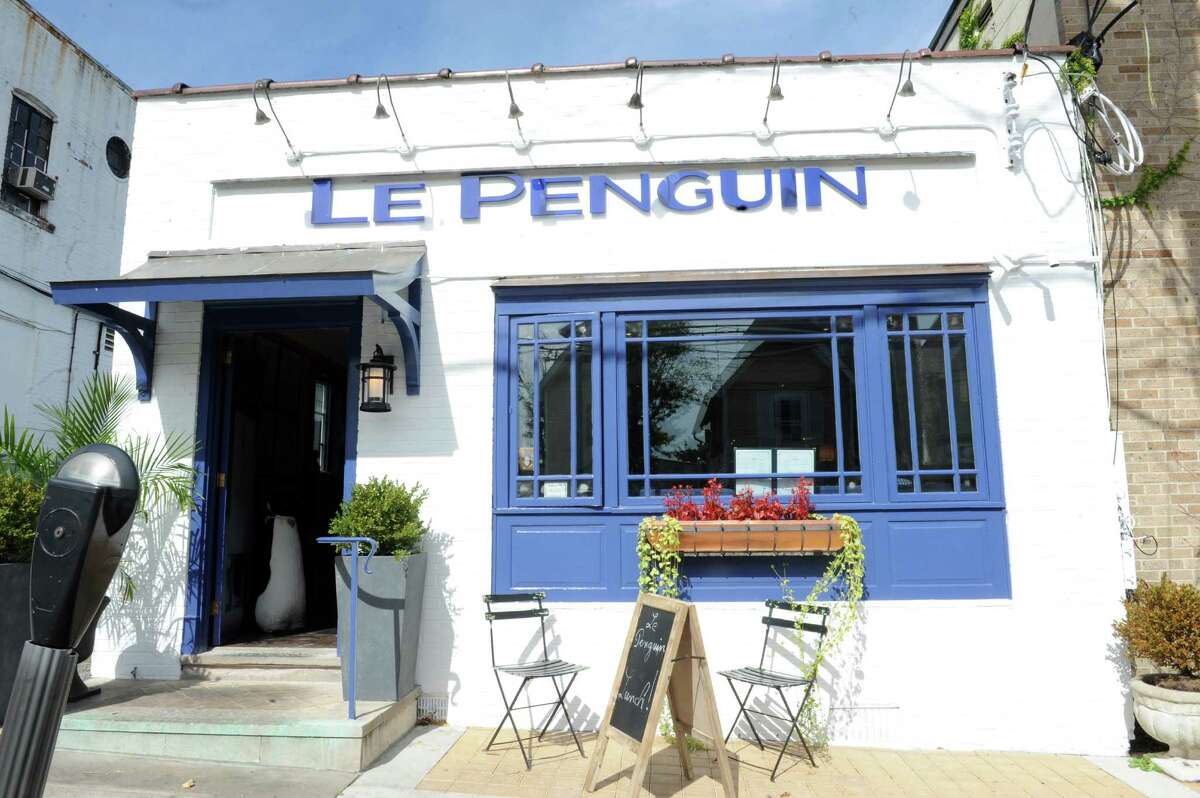 Le Penguin, shows the exterior of the bistro in Greenwich, Conn.,Tuesday, Oct. 8, 2013.