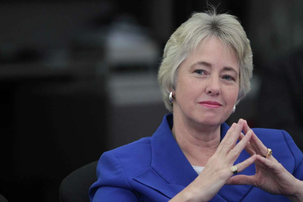 Houston Mayor Annise Parker listens to questions by the Houston Chronicle editorial board. Chron readers also were present at the meeting with questions ready for the Mayor. Friday, Oct. 11, 2013, in Houston. ( Marie D. De JesÃ©ºs / Houston Chronicle )