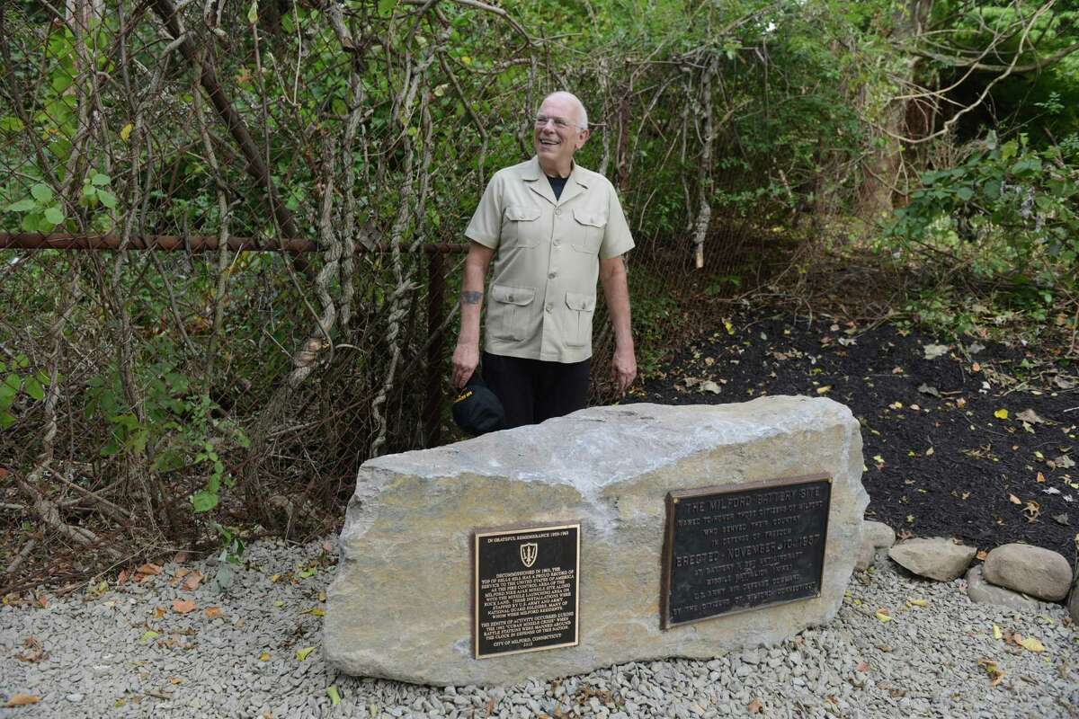 Eric Muth, of Milford, was instrumental in finding the original plaque, long since missing after it was dedicated, which will be reinstalled alongside a new plaque at the former Nike missile site in Milford, Conn.