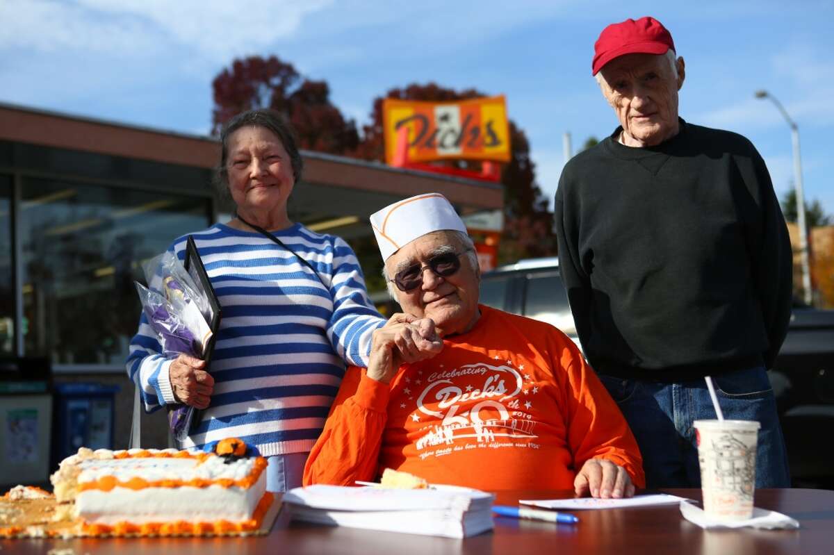 Dick's Drive-In co-founder Dick Spady, pictured at his 90th birthday party in October 2013 at the chain's Wallingford restaurant. 