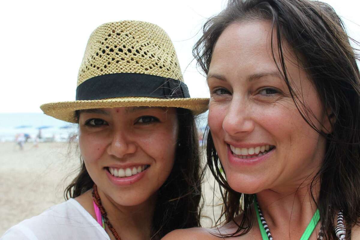 Jessica Clemente and Siobhan Higgins on the beach in Sayulita, a surfing village near Punta Mita on the Riviera Nayarit, Mexico.