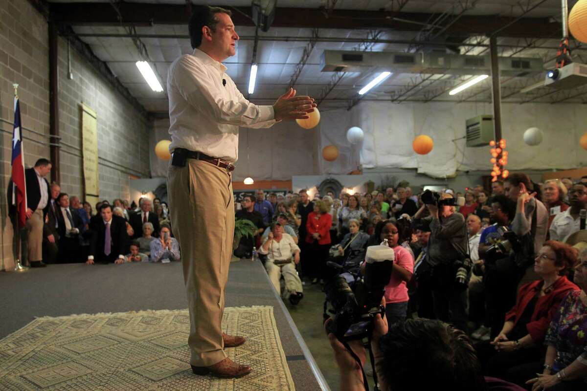 Senator Ted Cruz addresses his supporters during the Welcome Home event at King Street Patriots on Monday, Oct. 21, 2013, in Houston.