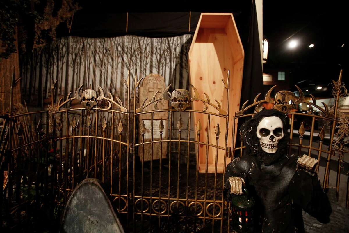 The National Museum of Funeral History is hosting a haunted house for the Halloween season through Nov. 4. Along with an exhibit on Dracula, visitors can don a cape and fangs and have their photo taken in a coffin.
