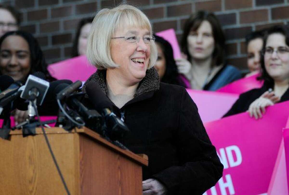 Sen. Patty Murray, D-Wash., a defender and advocate for abortion rights, speaks at Planned Parenthood in Seattle.