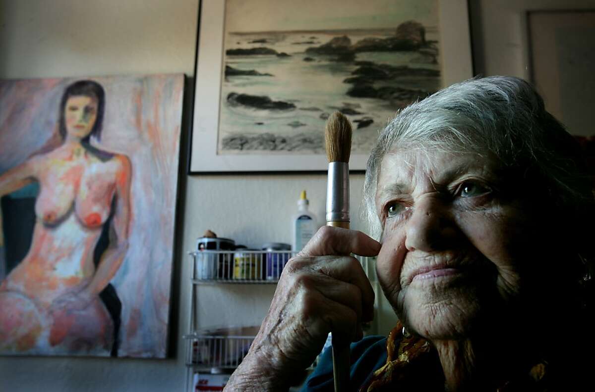 Helen Breger, who was the Chronicle fashion artist in the 1950s sits in her studio at her home in Berkeley, Calif. on Thursday, March 12, 2009.