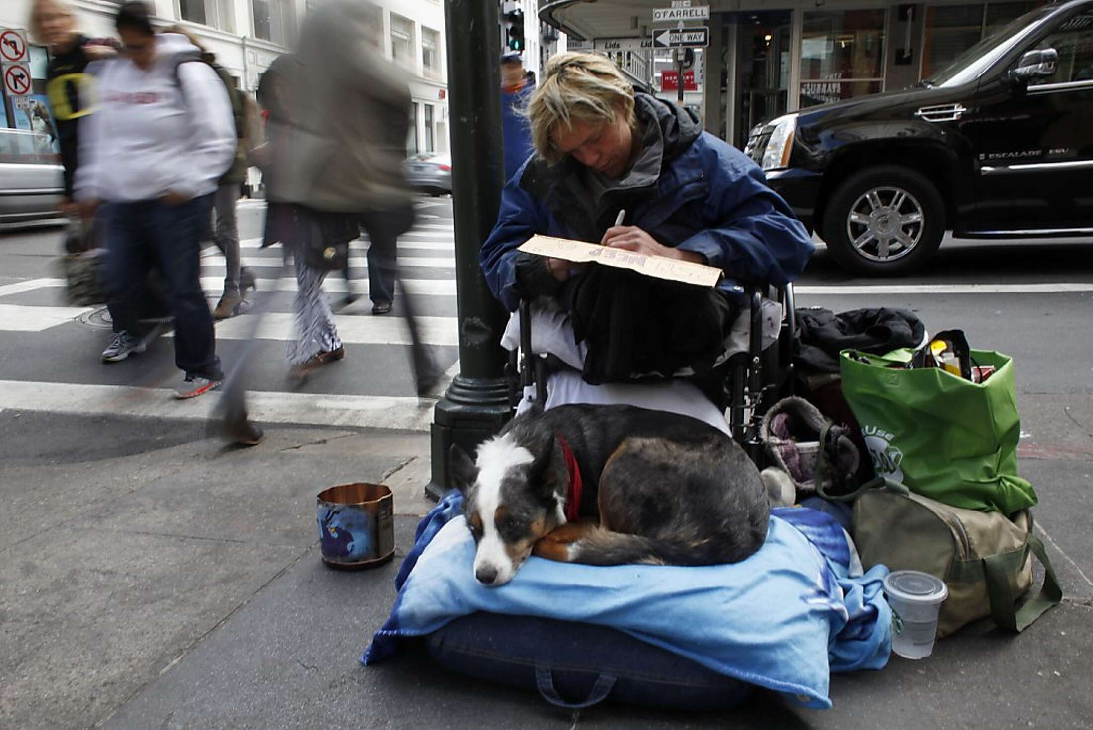 The city's panhandlers tell their own stories