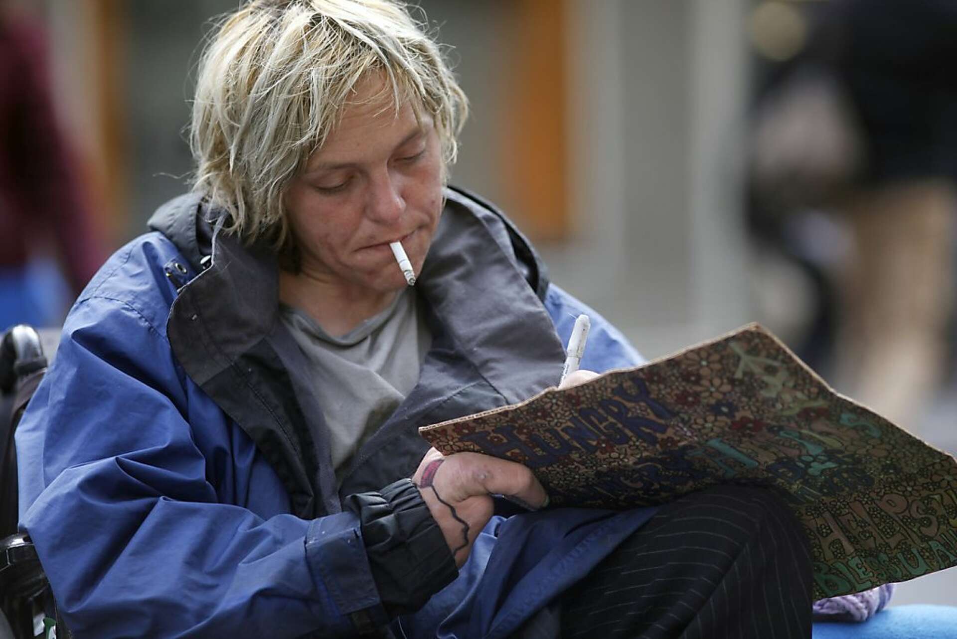 The city's panhandlers tell their own stories
