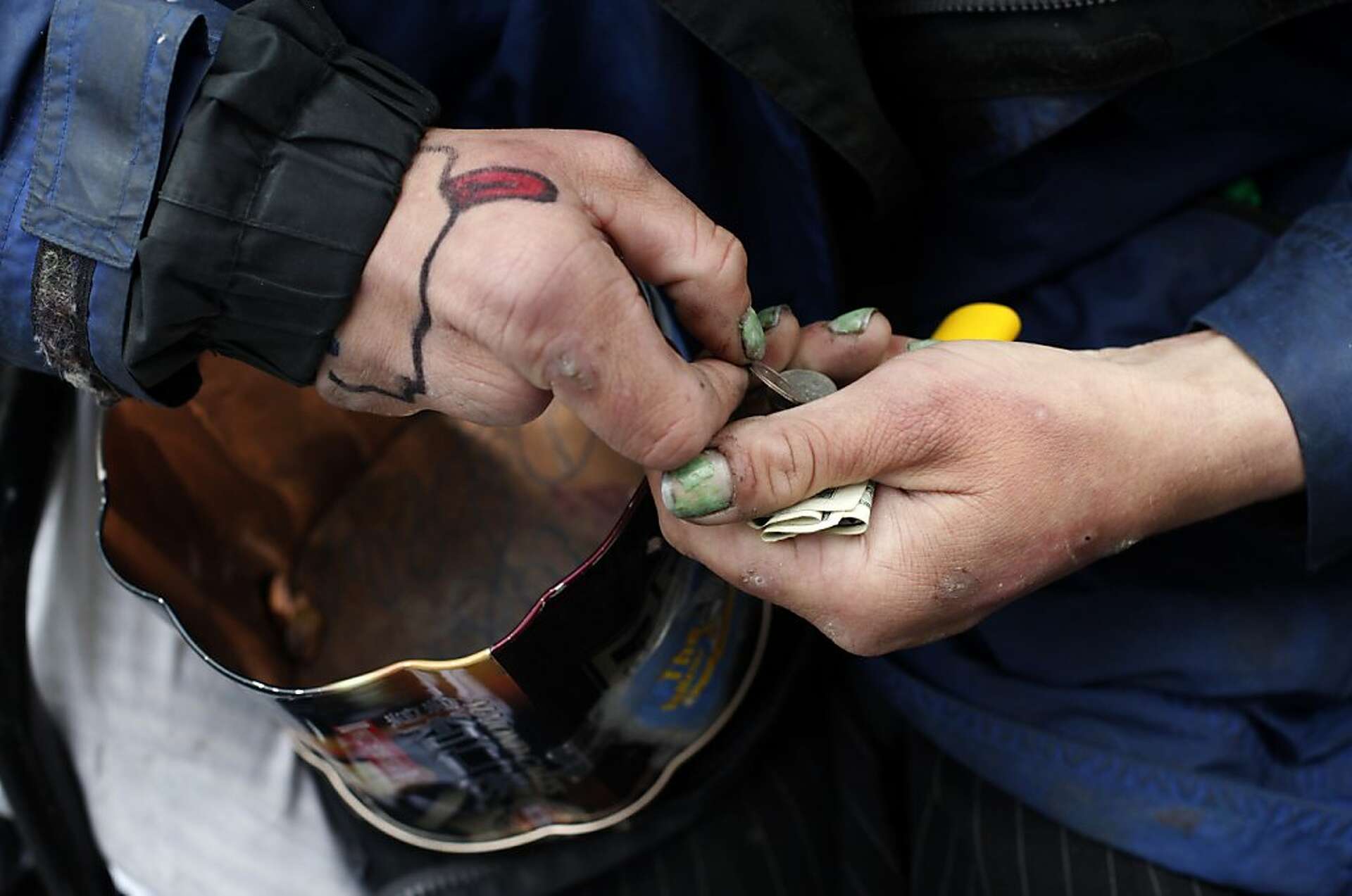 The city's panhandlers tell their own stories