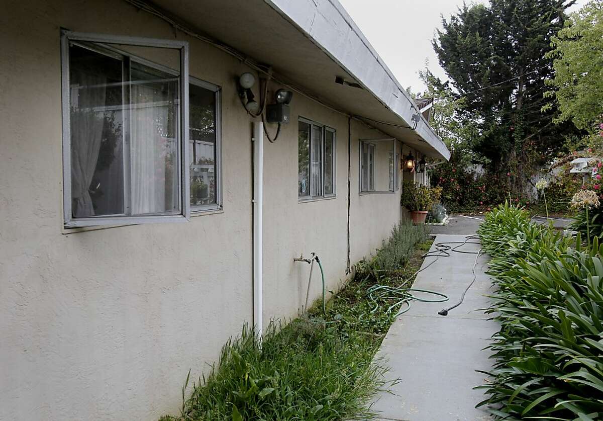 The front of the Valley Manor facility had a walkway to a backyard area Sunday October 27, 2013 in Castro Valley, Calif. The Valley Manor Community Care Home was shut down by the state and residents taken to local hospitals after much of the nursing staff left.