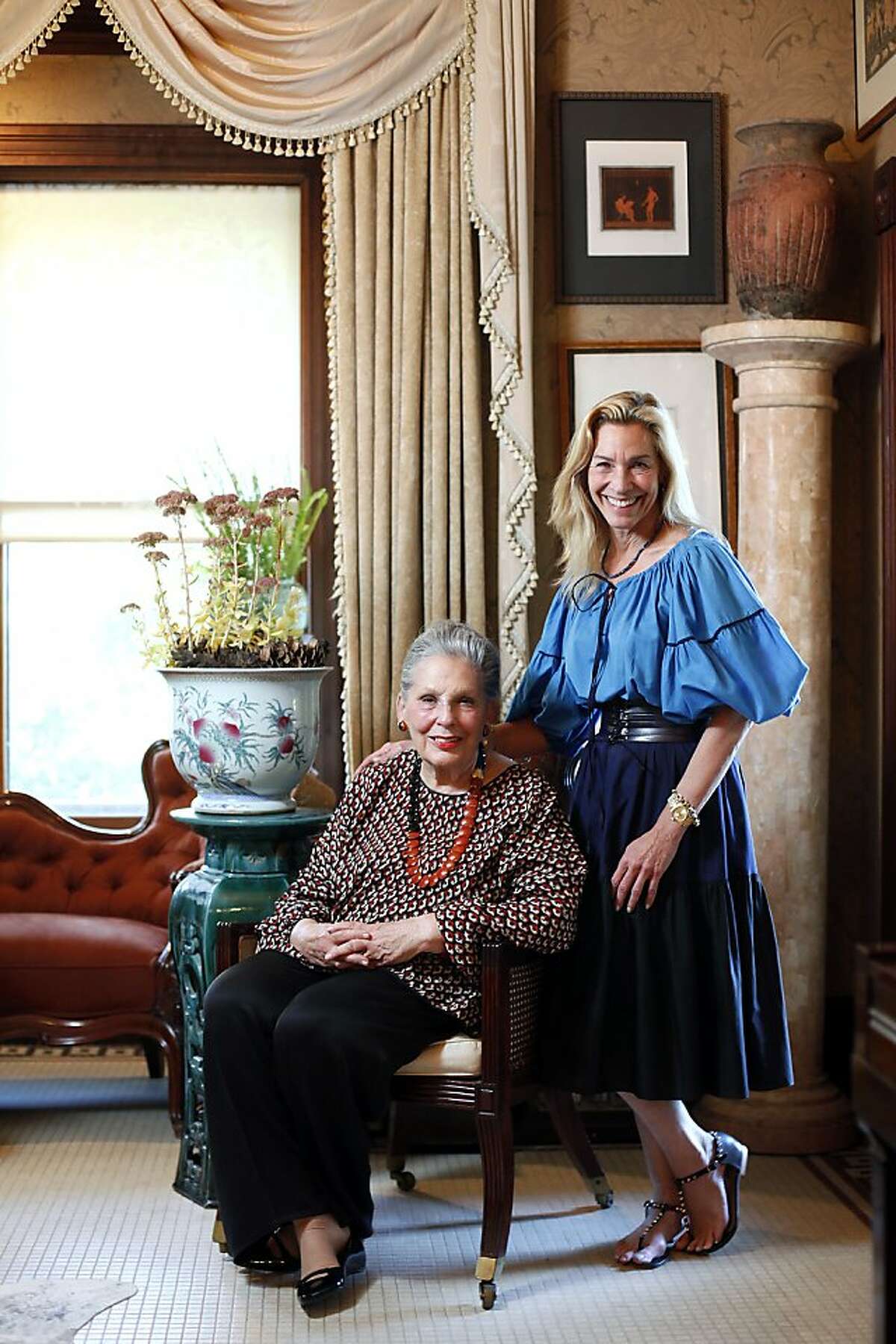 Audrey Sterling and her daughter Joy are photographed at home in Sebastopol, Calif., on Friday, October 18, 2013. The two share a love of fashion as well as wine.