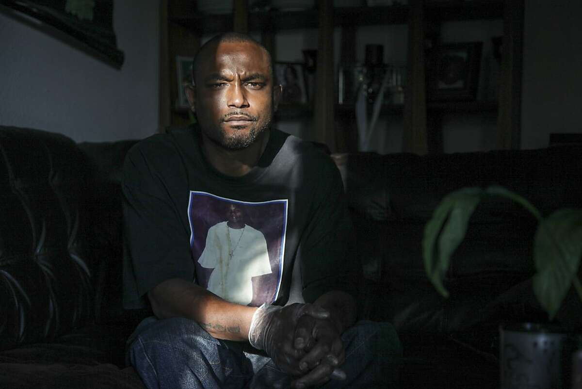 Maurice Rowland, the only worker that stayed behind to help patients after the closing of the Castro Valley Manor Residential Facility, poses for a portrait at his home in Hayward on October 29th 2013.