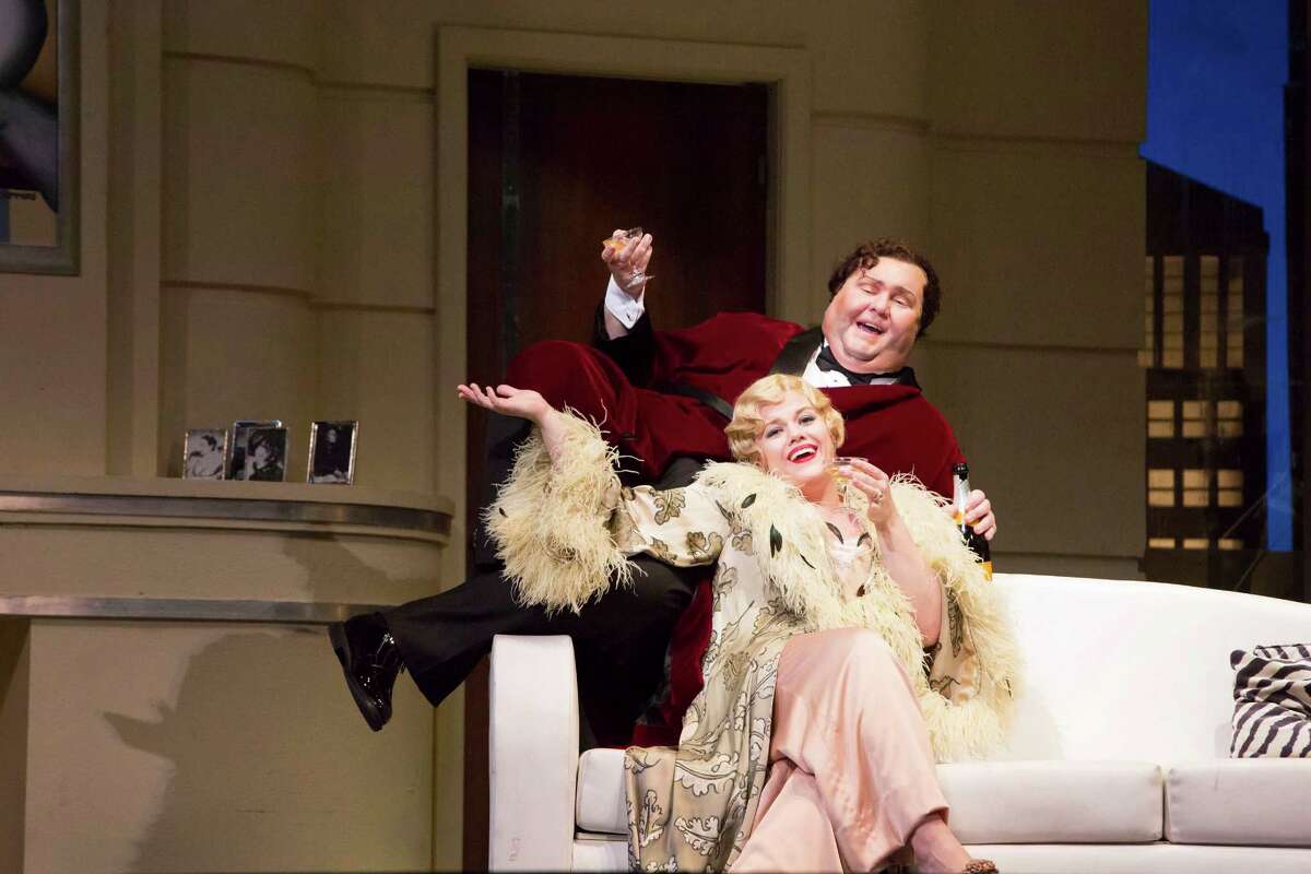 Anthony Dean Griffey plays Alfredo and Wendy Bryn Harmer is Rosalinde in Houston Grand Opera's production of Johann Strauss' "Die Fledermaus."
