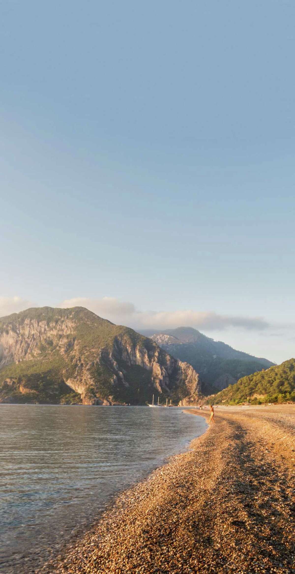 With a mountainous backdrop, the rocky beach in Cirali has crystal-clear water that's warm enough for swimming through late fall.