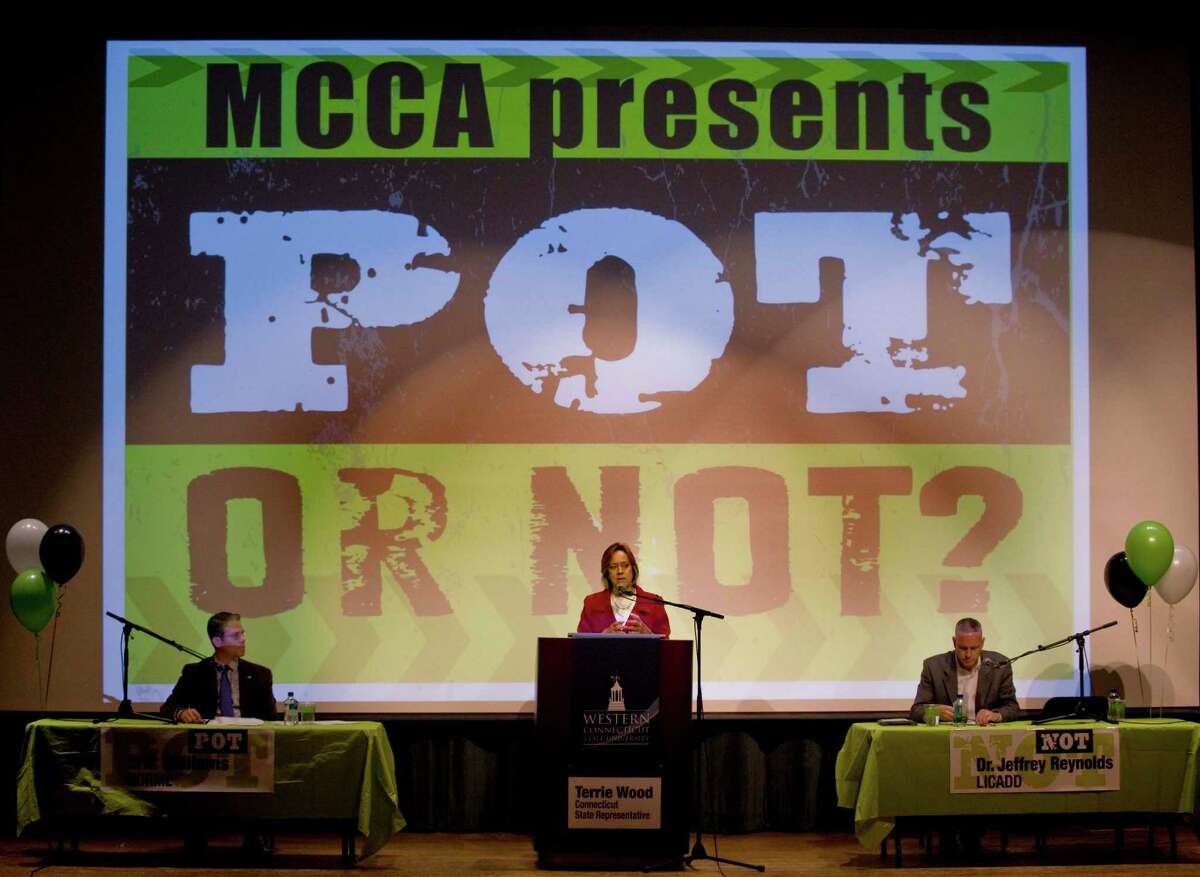 The debate of the future use of marijuana in Connecticut held in the Ives Concert Hall at Western Connecticut State University. Wednesday, Oct. 30, 2013