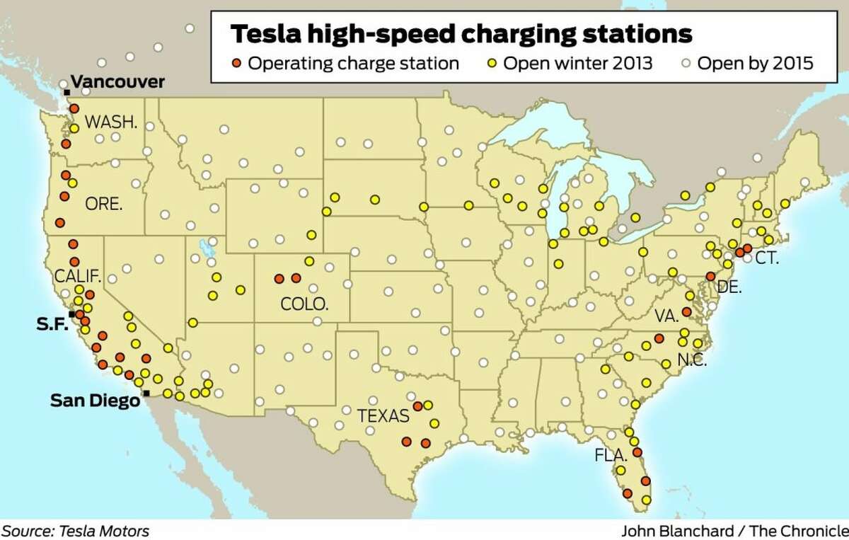 Tesla showcases West Coast charging network