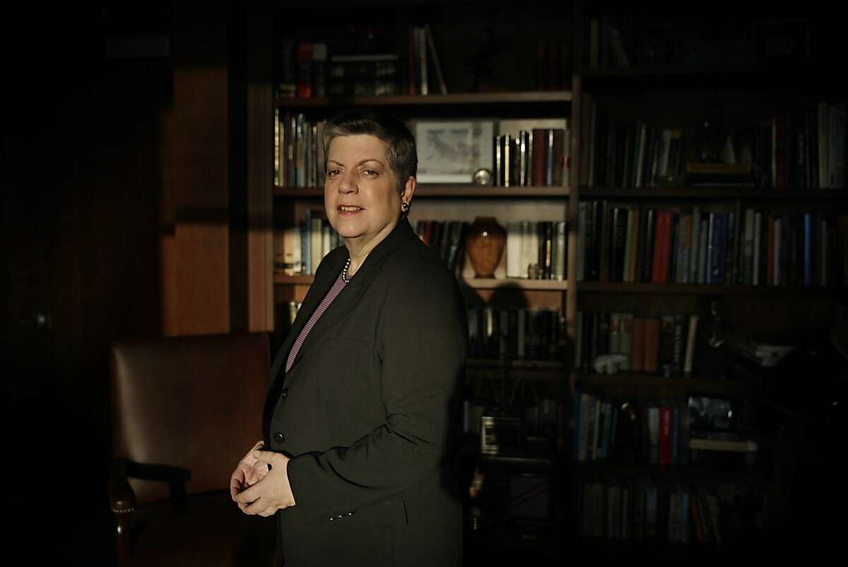 University of California president Janet Napolitano is seen in her office on Wednesday, October 30, 2013 in Oakland, Calif.