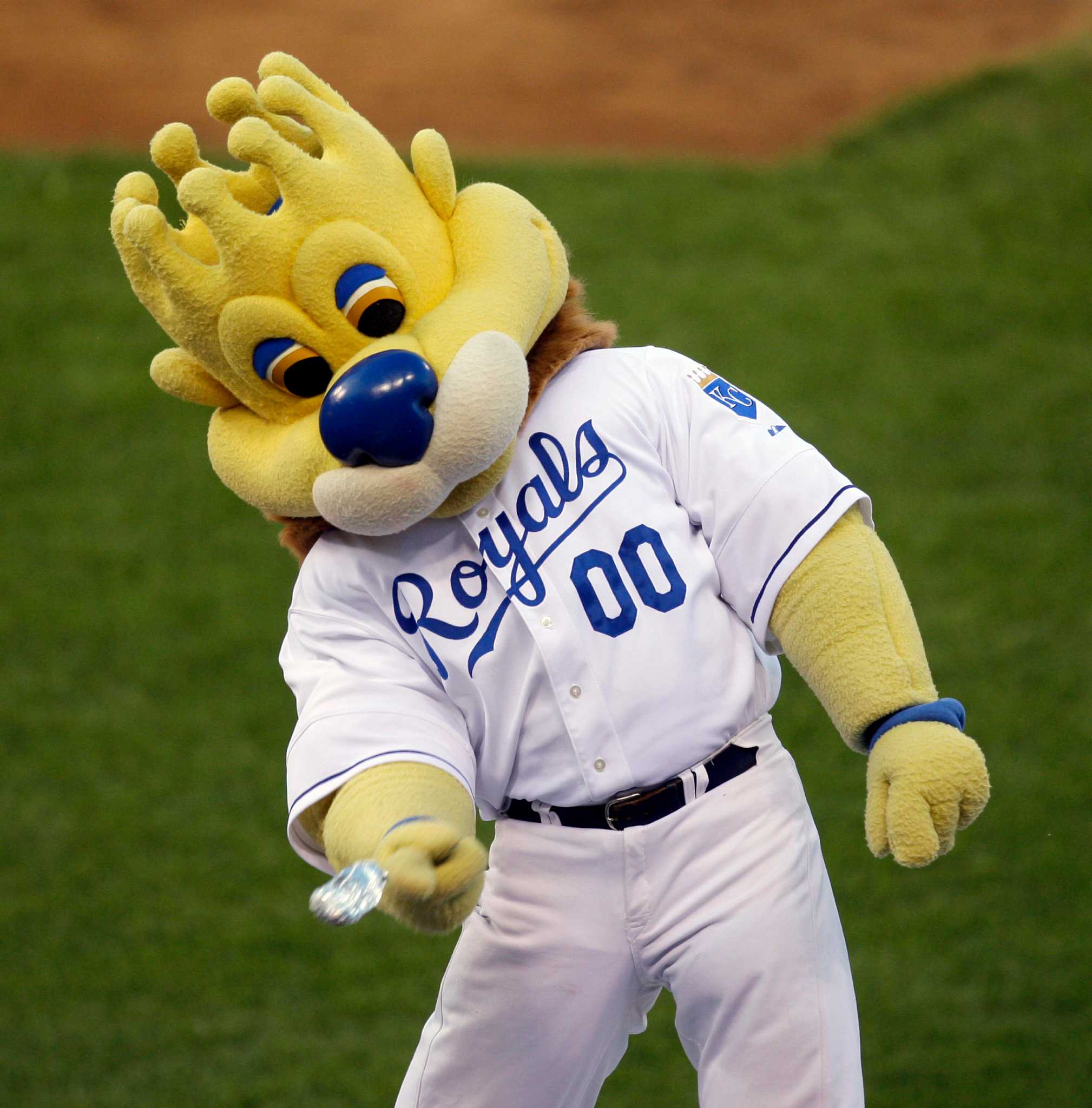 Royals mascot Sluggerrr brought his dad to the game today : r/baseball