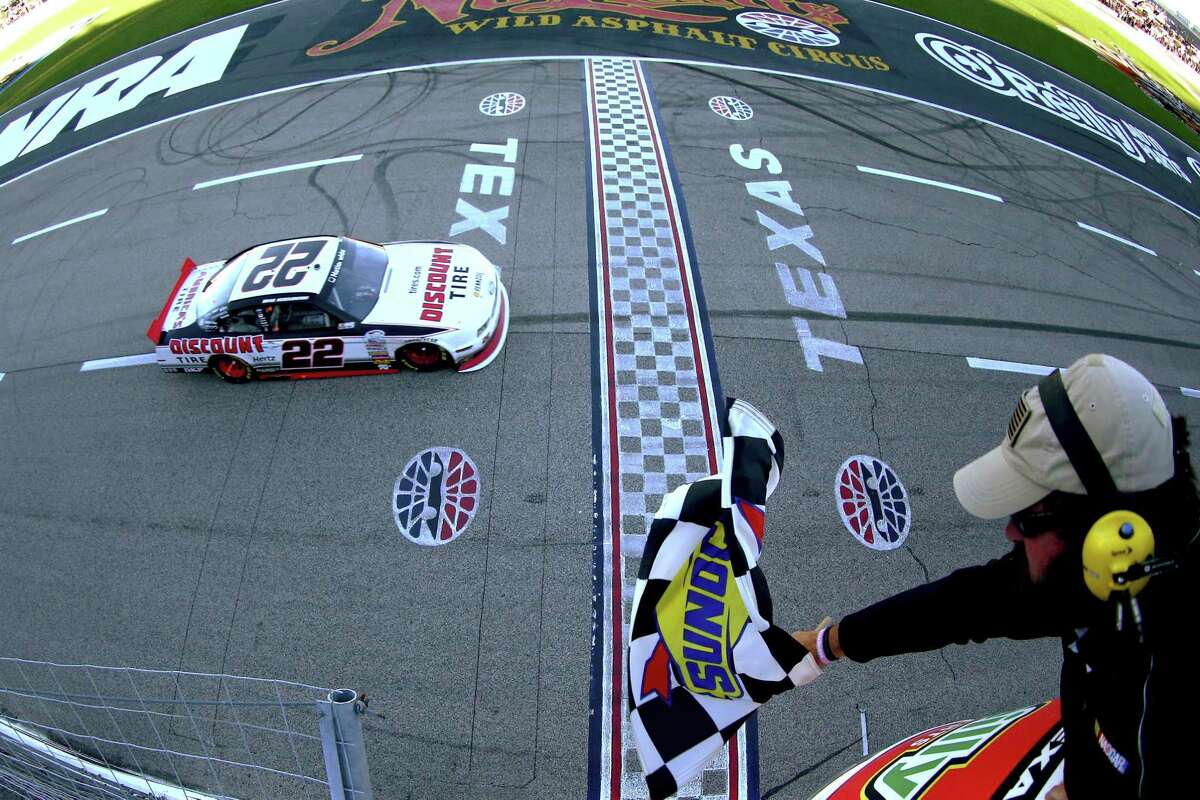 Brad Keselowski finds himself in the familiar position of first as the checkered flag comes down Saturday. After leading 106 of 200 laps at Texas Motor Speedway, he claimed his sixth Nationwide win in his last eight starts.