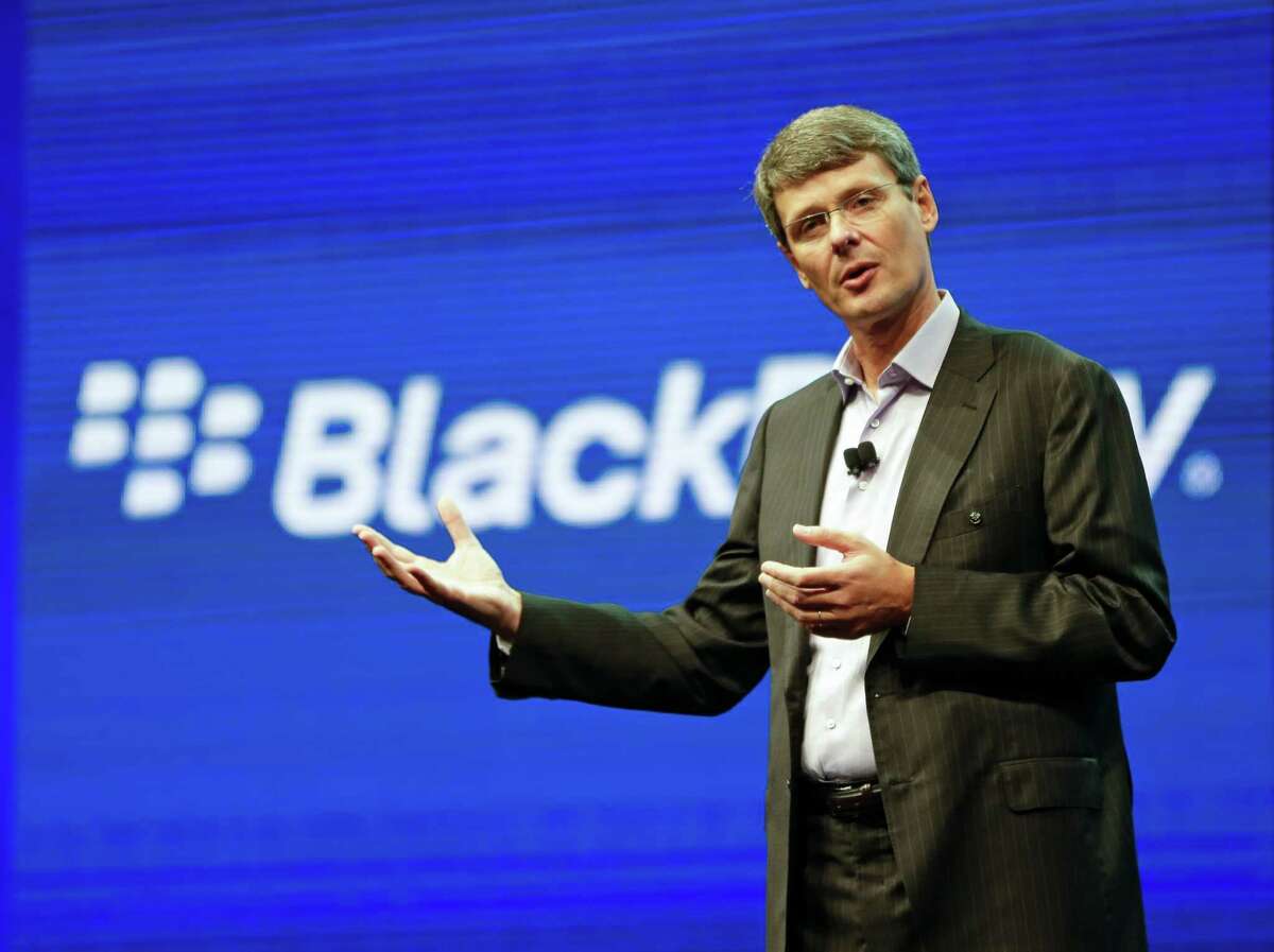 Thorsten Heins, shown at a conference in May, stepped down Monday as chief executive officer of BlackBerry. He had been CEO for less than two years.