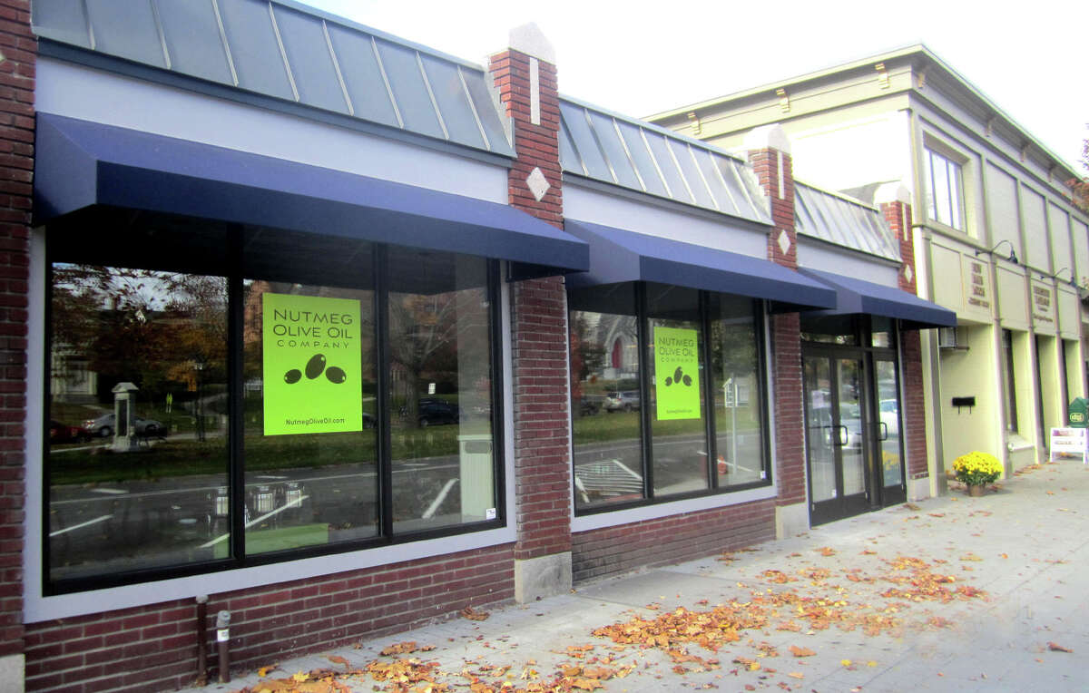 The Nutmeg Olive Oil Company is open along the Village Green on Main Street in New Milford. November 2013