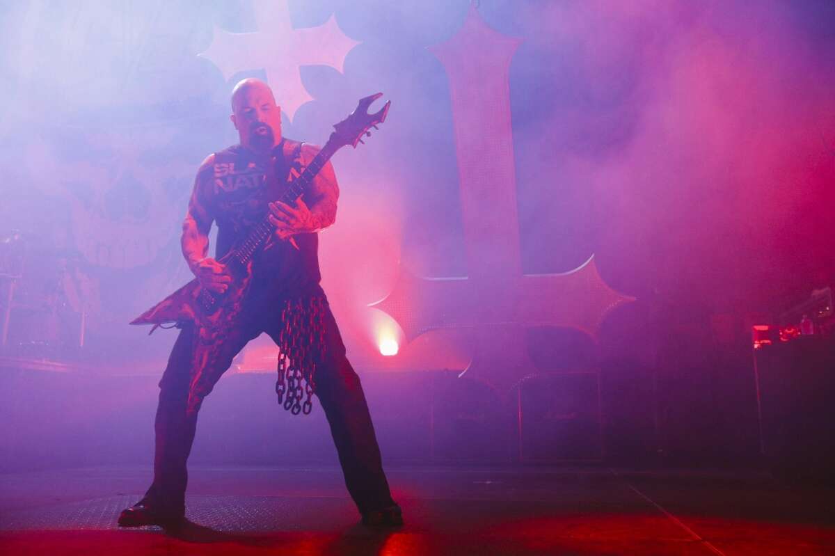 Metal band Slayer performs at Houston's Bayou Music Center on Nov. 12.