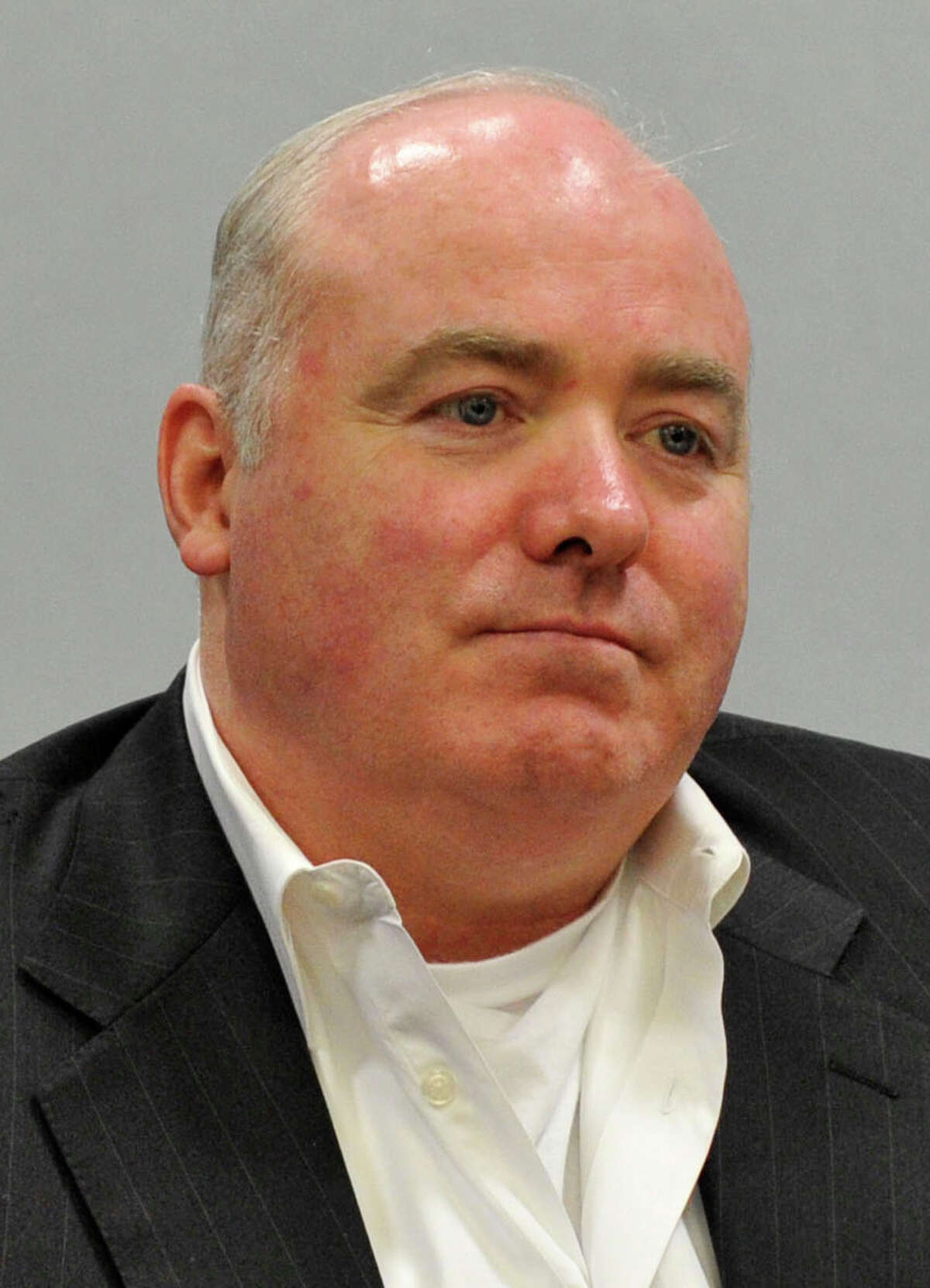 Michael Skakel listens to his former defense attorney Mickey Sherman testify at Skakel's habeas corpus trial at State Superior Court in Vernon, Conn., on Friday, April 26, 2013.