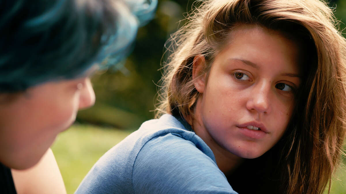 ...left, as Emma and Adele Exarchopoulos as Adele in the film, "Blue I...