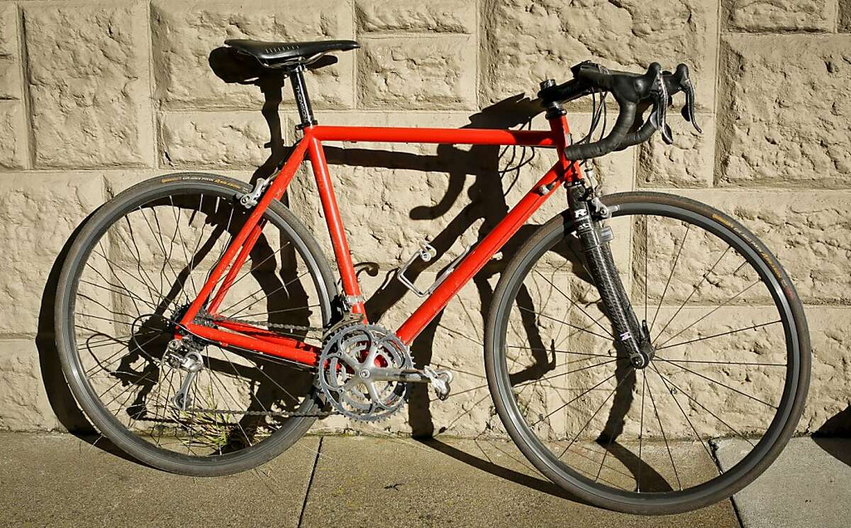 Randall Kline's custom-made steel framed bicycle by Dario Pegoretti is seen on Tuesday, Nov. 5, 2013 in San Francisco, Calif.