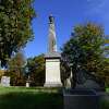 An obelisk marks the grave of Andrew Meneely, founder of the acclaimed Meneely Bells of Troy. 